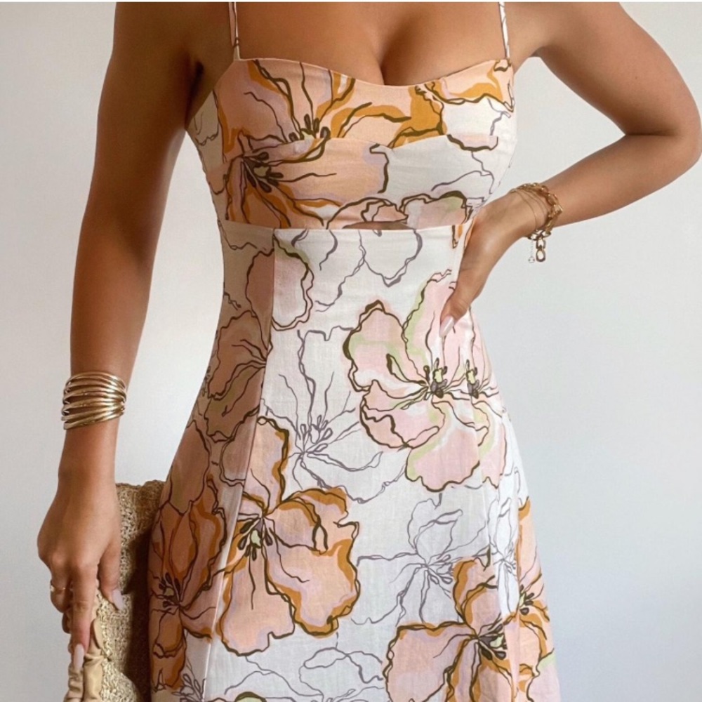 Nwt AMALIE carietta midi Linen blend showpo dress - Picture 7 of 14